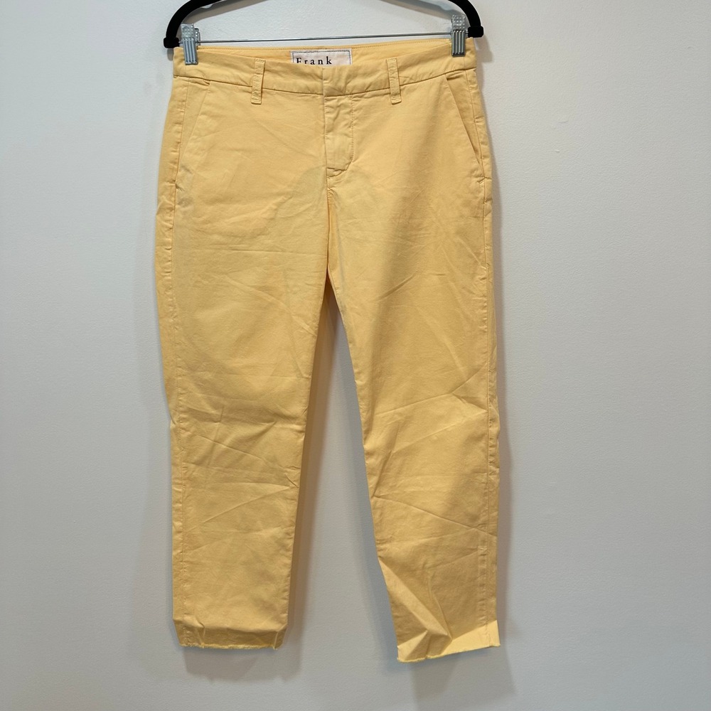 Frank & Eileen Pale Yellow Cropped Ankle Pants